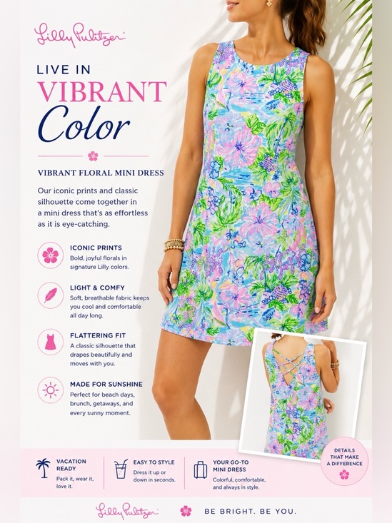 Lilly Pulitzer Dresses & Skirts - Lilly Pulitzer Vibrant Floral Mini Dress
